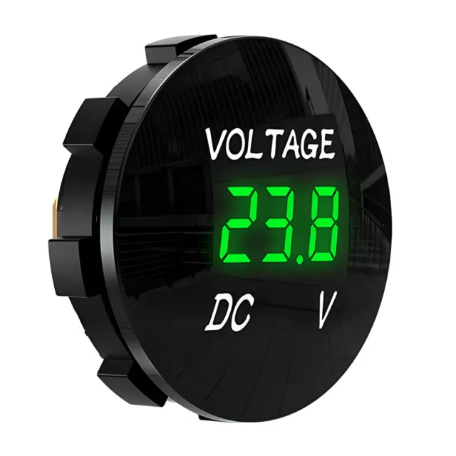 LED 12V-24V Digital Display Voltmeter Car Motorcycle Voltage Gauge Panel Meter