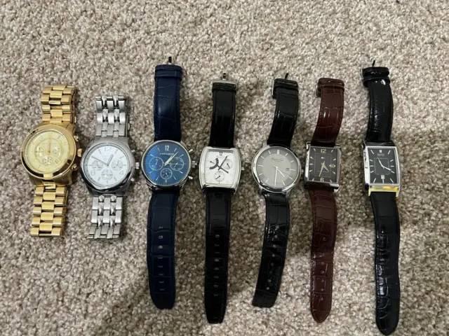 Men's Watch Pack of 7 (Michael Kors, Guess, Tommy Hilfiger, Boss, Kenneth Cole)