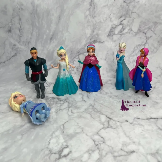 Disney Magiclip Princess Doll - Frozen Elsa And Anna With Other Figures