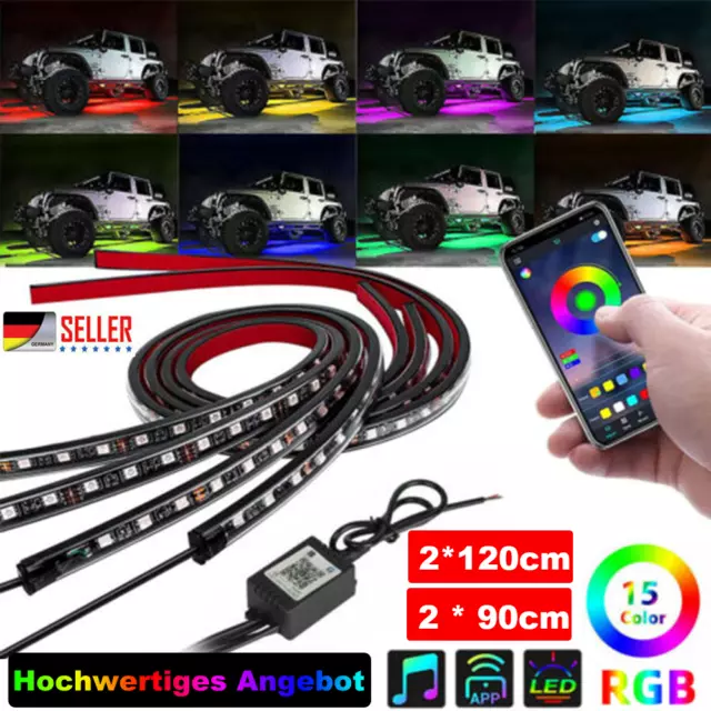 RGB AUTO LED Unterbodenbeleuchtung mit APP, wasserdicht Musik KFZ Streifen  Dekor EUR 17,99 - PicClick DE