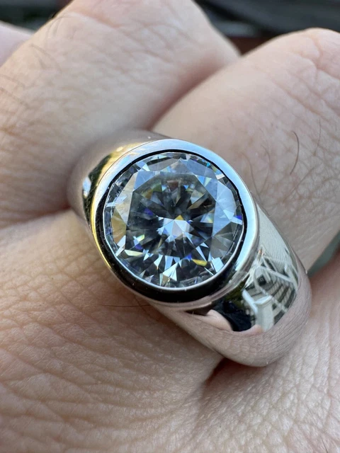 Bague De Fiançailles En Or Blanc 14k Avec Moissanite 2,50 Ct - Coupe Ronde, Taille Personnalisable