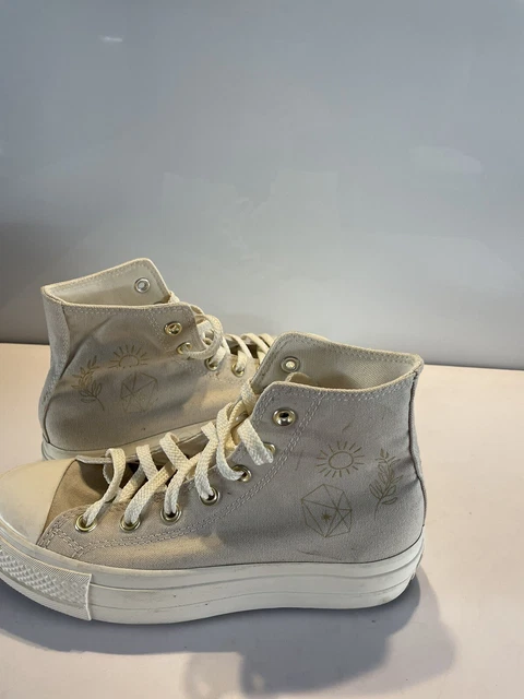 LADIES CONVERSE ALL Star Cream high tops size 5 45.00 PicClick UK