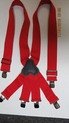 2" FIREMAN POLICE BLK Professional Suspenders. PATENTED Clips MADE IN USA