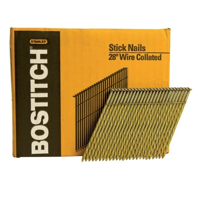 Stanley Bostitch 5000098 28 deg 10 Gauge Ring Shank Angled Strip Framing Nails