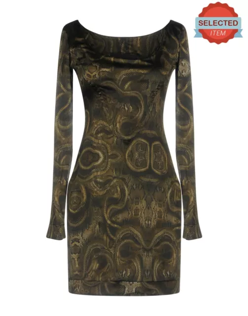 Abito in guaina di seta CTRL €650 PLEIN COUTURE TAGLIA S MODELLO LIMITATO pelle di serpente