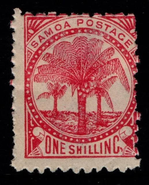 Samoa 1886 1895 1900 Palm Tree 1/- rose perf 11 SG63 Mint