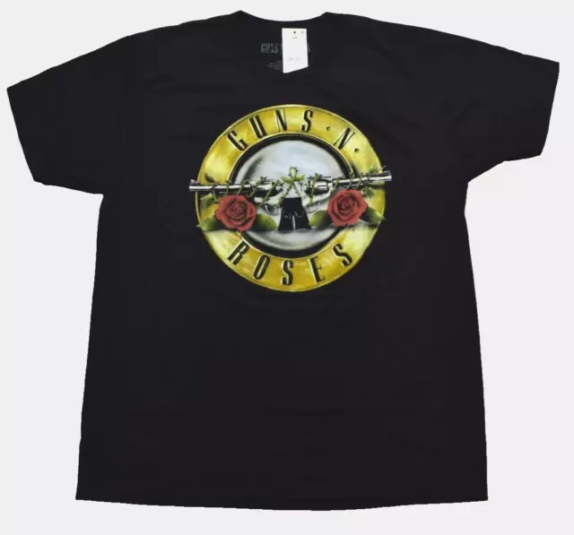 Guns N Roses Mens Rock Metal Band Classic Logo Black Shirt NWT S-2XL