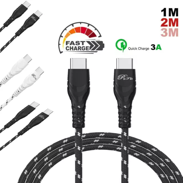 USB-C Cable Type C Lead Fast Charging Heavy Duty Phone Charger Data Sync