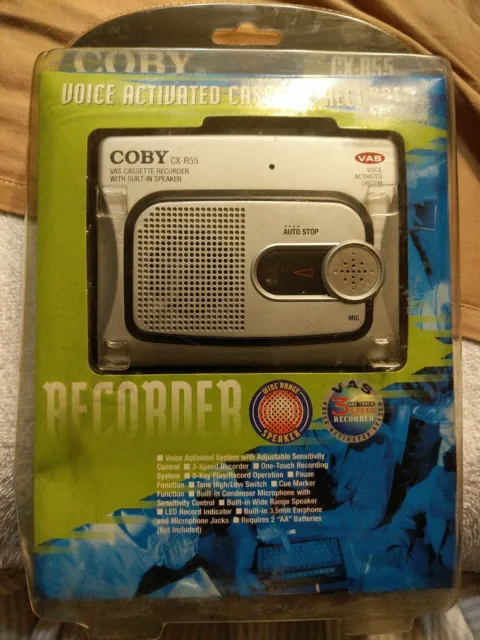 Coby CX-R55  3 Speed Voice Activated Cassette Recorder and Player CXR-55 SILVER