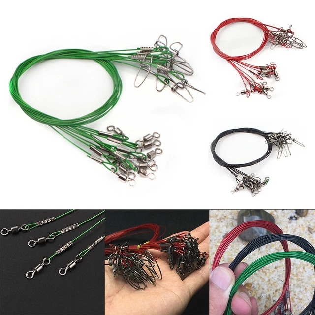 Lot De 24 Bas De Ligne Pêche En Fluorocarbone Avec émerillons - 20lb à 50lb, Eau Salée (Neuf)