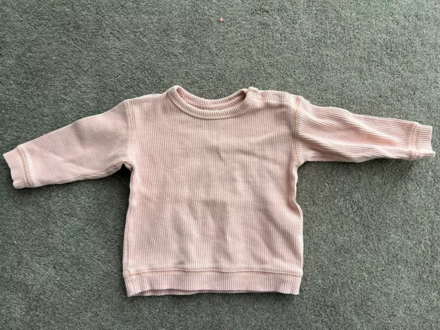 Target Baby Girls Ribbed Cotton Elastane Long Sleeve Top Size 12-18 Months