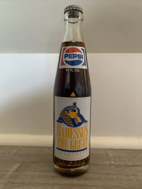 Vintage Pepsi Cola Bottle Charlotte North Carolina 1989 Ramesses the Great 10oz