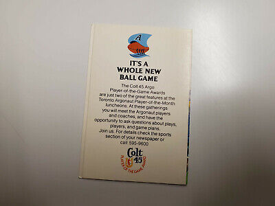Toronto Argonauts 1981 CFL Football Pocket Schedule O'Keefe 