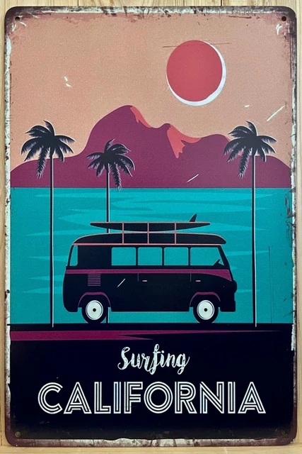 Bus VW Metal Wall Sign 12" x 8"