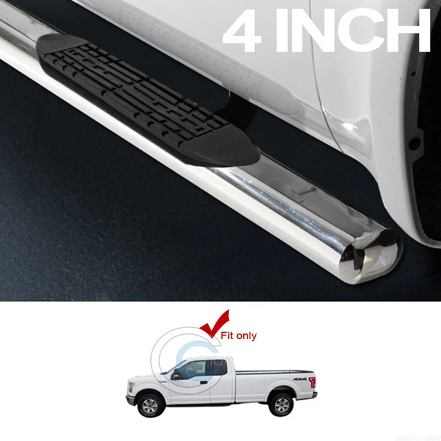 Fit 15-22 F150/17+ F250 Super/Extended 4" Oval Chrome Side Step Nerf Bars Boards