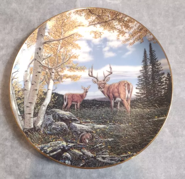 John Van Straalen, "Woodland Meadow" Wilderness Reflections, Art, Plate, Deer