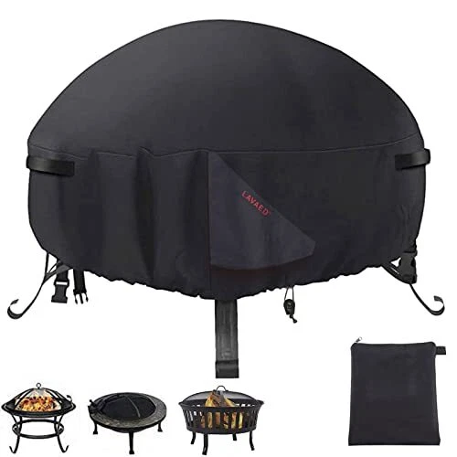 Heavy Duty 600D Outdoor Round Fire Pit Cover for Fire Pit 26-30