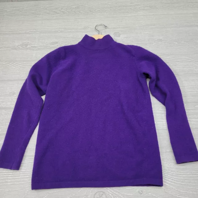 Vintage United Colors Of Benetton Purple Lambs Wool Sweater Womens Small