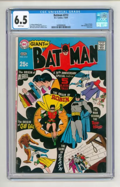 Batman #213 CGC 6.5 FN+ Joker Clayface and Robin origins