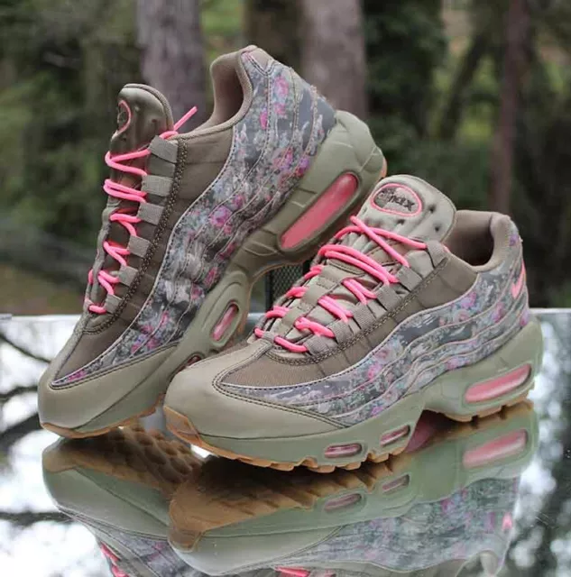 Nike Air Max 95 Floral Camo Women’s Size 8.5 Neutral Olive Pink AQ6385-200 2