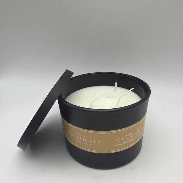 PECKSNIFFS NO1 TOBACCO & White Wood Candle 3 Wick 300g 🕯 NEW £29.50