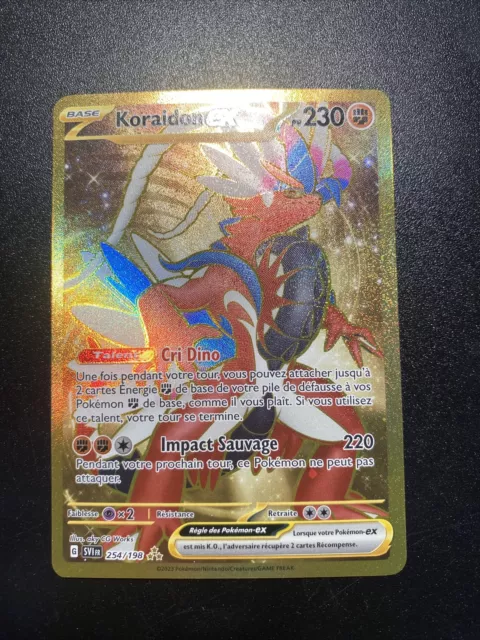 Carte Pokémon Koraidon EX Gold Secrète 254/198 EV01 Écarlate et Violet 1 FR  NEUF