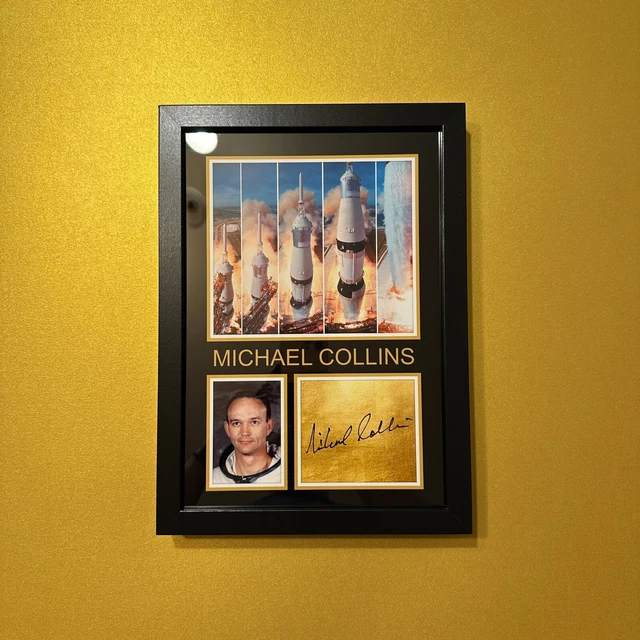 Framed MICHAEL COLLINS / APOLLO 11 - Display Gift with Reproduced Autograph