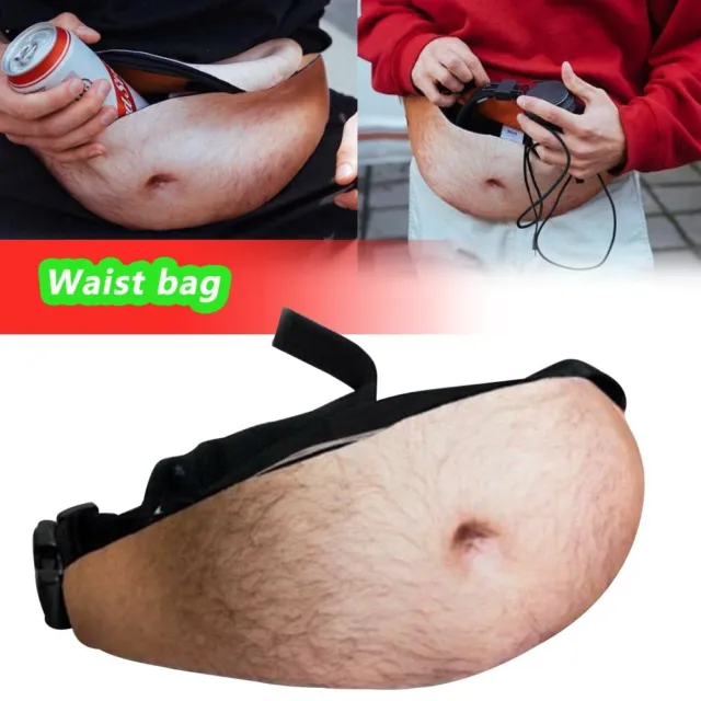 DAD DAD BOD Waist Belt Bum Bag Leather Hairy Beer Fat Belly Fanny