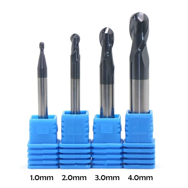 4Pcs Ball Nase Ende Mühle Stickstoff Beschichtet 2 Bohrer CNC Werkzeug Radius