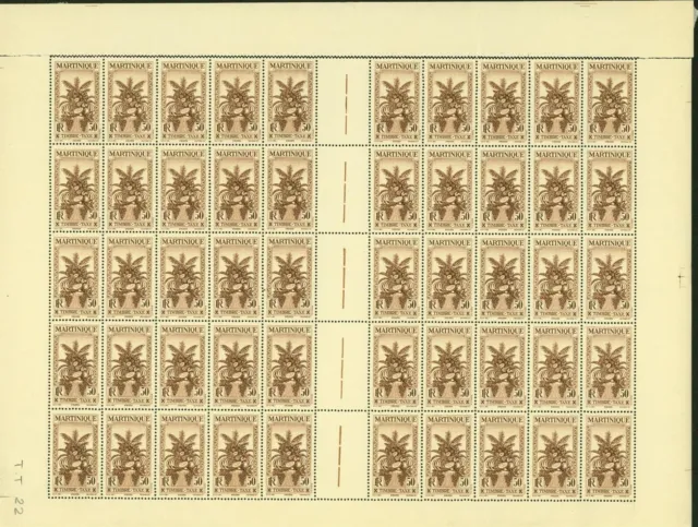 French Martinique 1933-MNH stamps. Yvert Dues Nr.: 18.Sheet of 50.(EB) AR1-01203