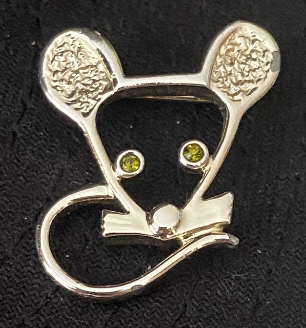 Silver Tone Mouse Lapel or Hat Pin by Sarah - Women's Ladies Girls