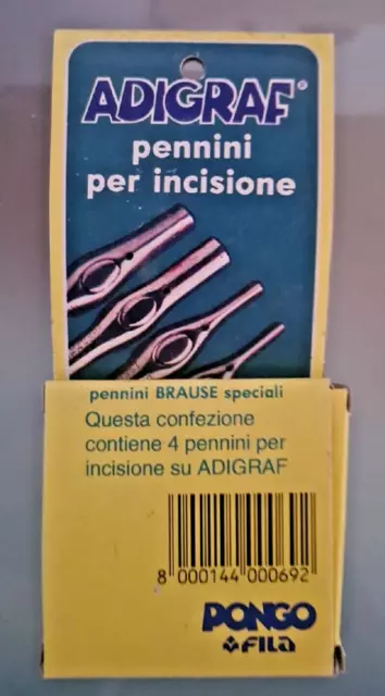 FILA pennini per incisione ADIGRAF PONGO Iserlhon Brause & Co Germany, vintage