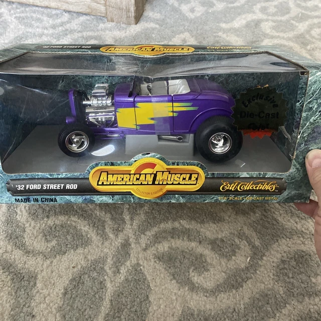Modèle Réduit 1:18 Ford 1932 Street Rod Jaune - Marque ERTL American Muscle - Occasion