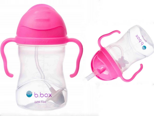 B.Box Trinkbecher Trinklernbecher mit gewichtetem Strohhalm Rosa