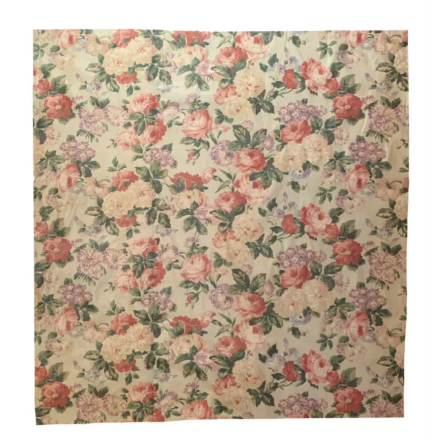 Beautiful rare 1940s french printed floral cotton chintz fabric 1465