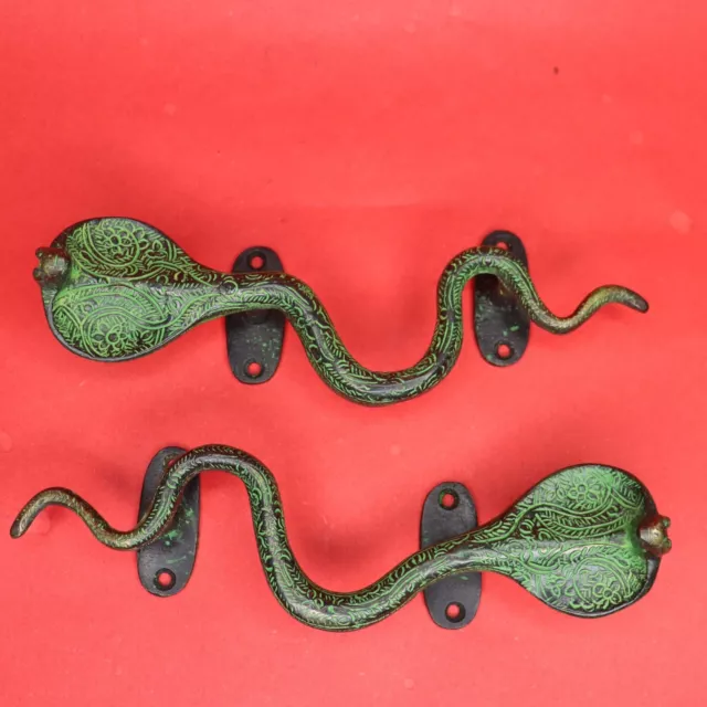 Snake Shape Door Handle Victorian Finish Handmade Brass Cobra Drawer Pull Knob 3