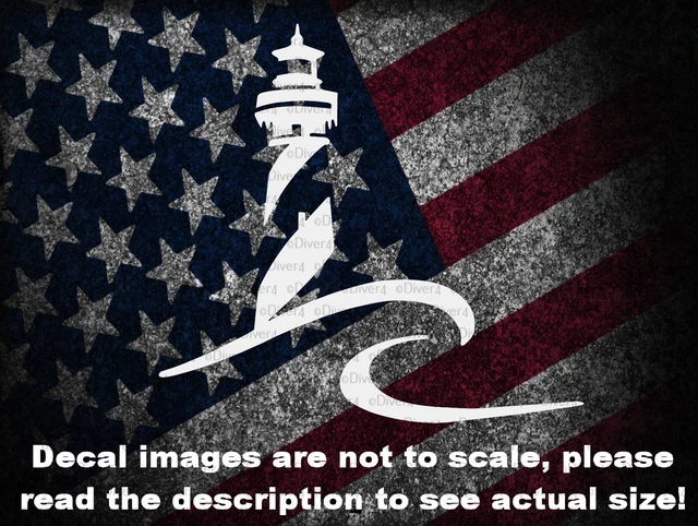Lighthouse in a Wave Car Van Truck Decal US Made US Seller