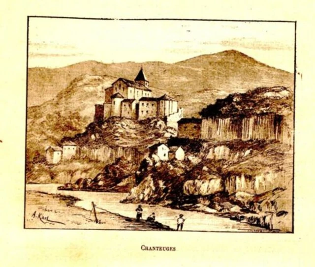 GRAVURE SUR BOIS 19ème CHANTEUGES