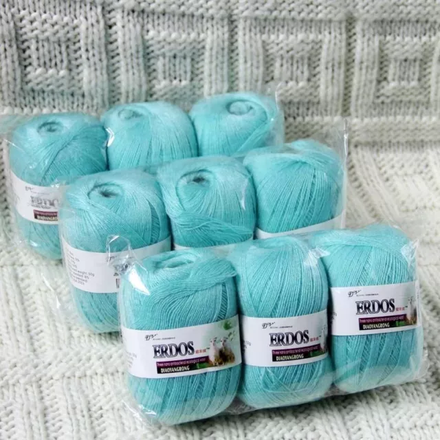 Sale 9BallsX50gr LACE  Acrylic Wool Cashmere Hand Rugs knitting Blanket Yarn 909