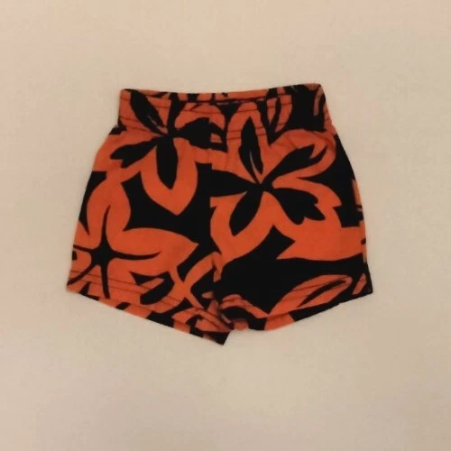Carter's Infant Baby Boys 3 Months Orange & Blue Tropical Hawaiian Print Shorts