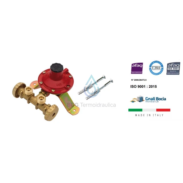 Minicentralina Gas C/Regolatore 4Kg E Fissaggi Attacco 2 Bomombole Certificata