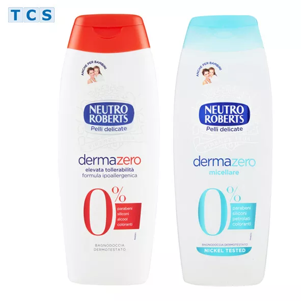 NEUTRO ROBERTS Dermazero Bagnodoccia, Duschgel für empfindliche Haut, 2 Sorten