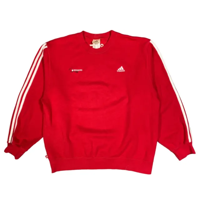 Vintage Y2K Adidas Rogers Cup Tennis Canada Red Sweatshirt Mens Large