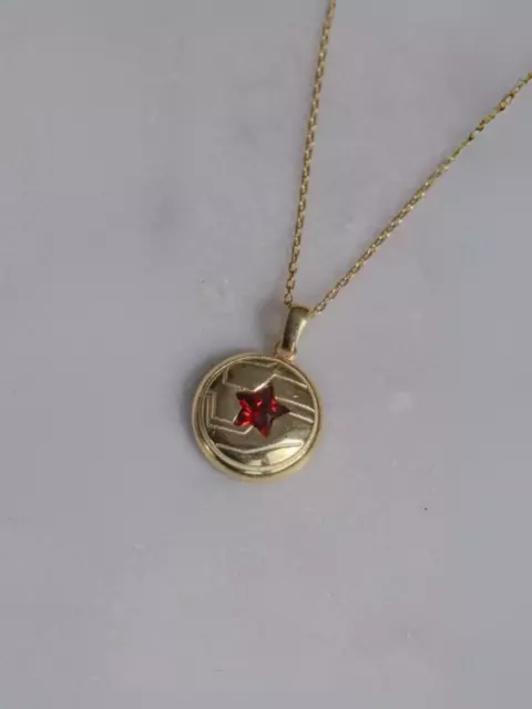 Winter Bucky Necklace, Superhero Soldier Necklace, 925 Silver, Gold Plated