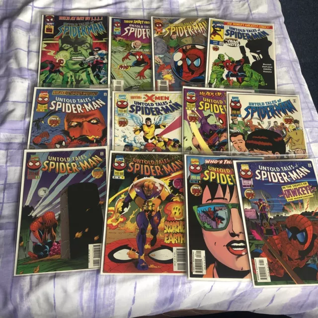 Large Joblot Of 14 Editions Marvel Comics 'Untold Tales Of Spiderman' 1996 / 97