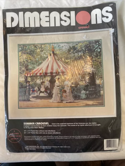 Kit de Bordado de Colección Dimensions Crewel 1401 Carrusel de Verano Sellado