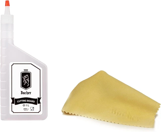 Huile Bacher 200ml Pour Planches à Découper - Protection Naturelle Bois & Inox - Alimentaire Sans Odeur
