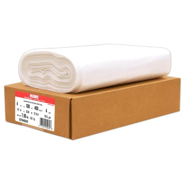 Polyethylene Clear Plastic Sheeting-4 mil ~ 4ft x 100ft Clear