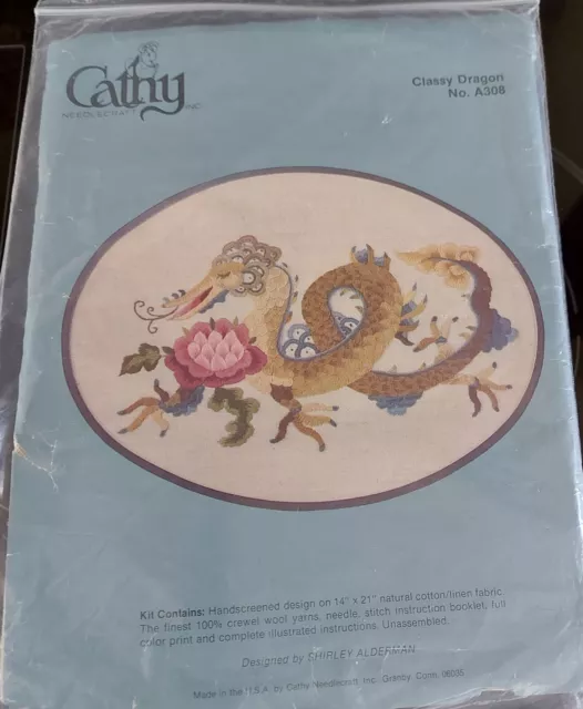 Cathy Needlecraft Classy (Chinese) Dragon Crewel Kit