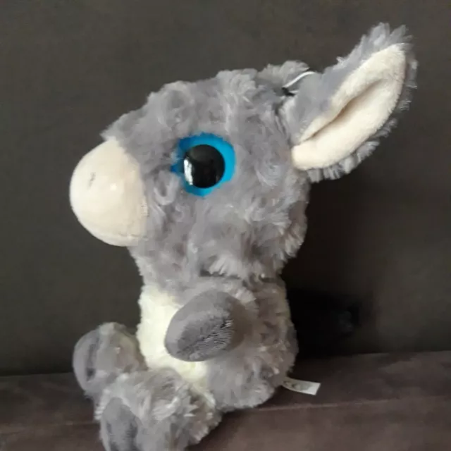 🐴🐴🐴 Peluche doudou Ane Gros Yeux Bazooka  20 Cm Haut Environ tbe